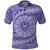 Tahitian Tiare Flower Polo Shirt Violet Polynesian Pattern