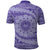 Tahitian Tiare Flower Polo Shirt Violet Polynesian Pattern