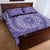 Tahitian Tiare Flower Quilt Bed Set Violet Polynesian Pattern