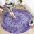 Tahitian Tiare Flower Round Carpet Violet Polynesian Pattern