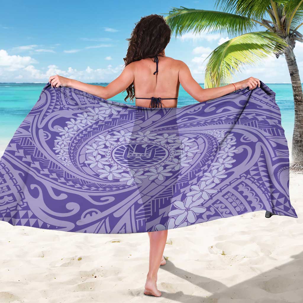 Tahitian Tiare Flower Sarong Violet Polynesian Pattern LT9 - Polynesian Pride