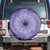 Tahitian Tiare Flower Spare Tire Cover Violet Polynesian Pattern