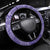 Tahitian Tiare Flower Steering Wheel Cover Violet Polynesian Pattern