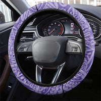 Tahitian Tiare Flower Steering Wheel Cover Violet Polynesian Pattern LT9 - Polynesian Pride