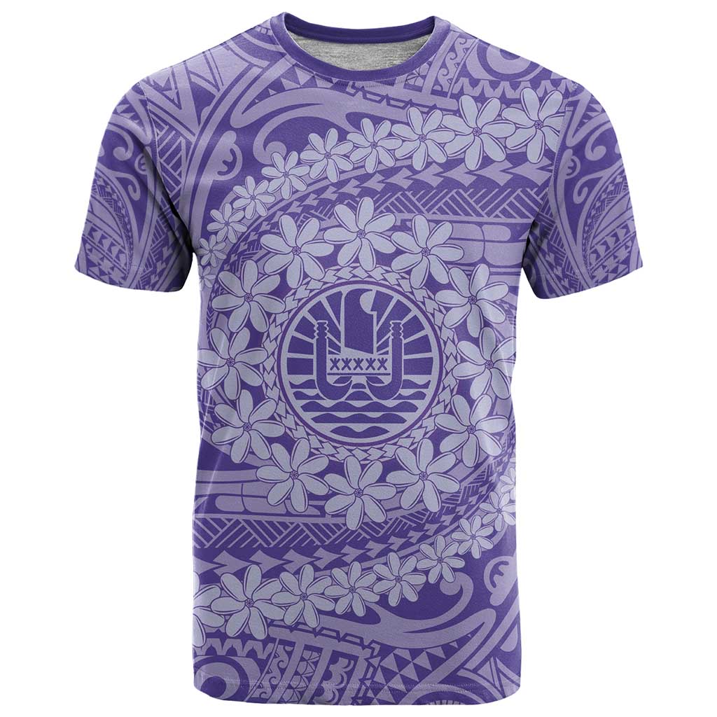 Tahitian Tiare Flower T Shirt Violet Polynesian Pattern LT9 Violet - Polynesian Pride