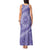 Tahitian Tiare Flower Tank Maxi Dress Violet Polynesian Pattern