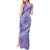 Tahitian Tiare Flower Tank Maxi Dress Violet Polynesian Pattern