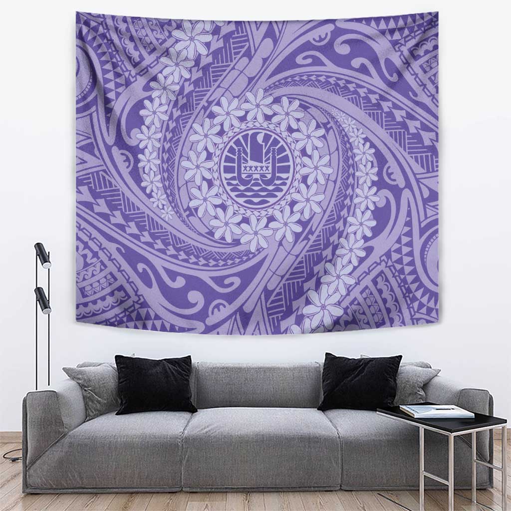 Tahitian Tiare Flower Tapestry Violet Polynesian Pattern LT9 Violet - Polynesian Pride