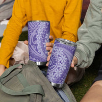 Tahitian Tiare Flower Tumbler Cup Violet Polynesian Pattern LT9 - Polynesian Pride