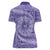 Tahitian Tiare Flower Women Polo Shirt Violet Polynesian Pattern