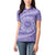 Tahitian Tiare Flower Women Polo Shirt Violet Polynesian Pattern