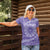 Tahitian Tiare Flower Women Polo Shirt Violet Polynesian Pattern