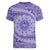 Tahitian Tiare Flower Women V-Neck T-Shirt Violet Polynesian Pattern