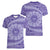 Tahitian Tiare Flower Women V-Neck T-Shirt Violet Polynesian Pattern