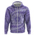 Tahitian Tiare Flower Zip Hoodie Violet Polynesian Pattern