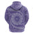 Tahitian Tiare Flower Zip Hoodie Violet Polynesian Pattern