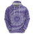 Tahitian Tiare Flower Zip Hoodie Violet Polynesian Pattern