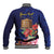 Personalised Tokelau Tropical Hibiscus Baseball Jacket With Polynesian Plumeria Tattoo