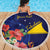 Personalised Tokelau Tropical Hibiscus Beach Blanket With Polynesian Plumeria Tattoo