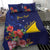 Personalised Tokelau Tropical Hibiscus Bedding Set With Polynesian Plumeria Tattoo