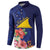 Personalised Tokelau Tropical Hibiscus Button Sweatshirt With Polynesian Plumeria Tattoo