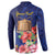 Personalised Tokelau Tropical Hibiscus Button Sweatshirt With Polynesian Plumeria Tattoo