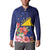 Personalised Tokelau Tropical Hibiscus Button Sweatshirt With Polynesian Plumeria Tattoo