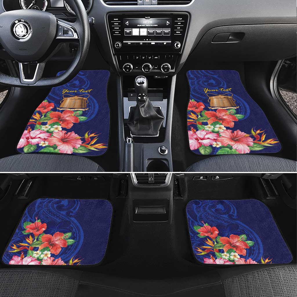 Personalised Tokelau Tropical Hibiscus Car Mats With Polynesian Plumeria Tattoo