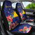 Personalised Tokelau Tropical Hibiscus Car Seat Cover With Polynesian Plumeria Tattoo