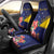 Personalised Tokelau Tropical Hibiscus Car Seat Cover With Polynesian Plumeria Tattoo