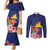 Personalised Tokelau Tropical Hibiscus Couples Matching Mermaid Dress and Long Sleeve Button Shirt With Polynesian Plumeria Tattoo