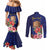 Personalised Tokelau Tropical Hibiscus Couples Matching Mermaid Dress and Long Sleeve Button Shirt With Polynesian Plumeria Tattoo