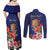 Personalised Tokelau Tropical Hibiscus Couples Matching Off Shoulder Maxi Dress and Long Sleeve Button Shirt With Polynesian Plumeria Tattoo