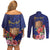 Personalised Tokelau Tropical Hibiscus Couples Matching Off Shoulder Short Dress and Long Sleeve Button Shirt With Polynesian Plumeria Tattoo