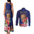 Personalised Tokelau Tropical Hibiscus Couples Matching Tank Maxi Dress and Long Sleeve Button Shirt With Polynesian Plumeria Tattoo