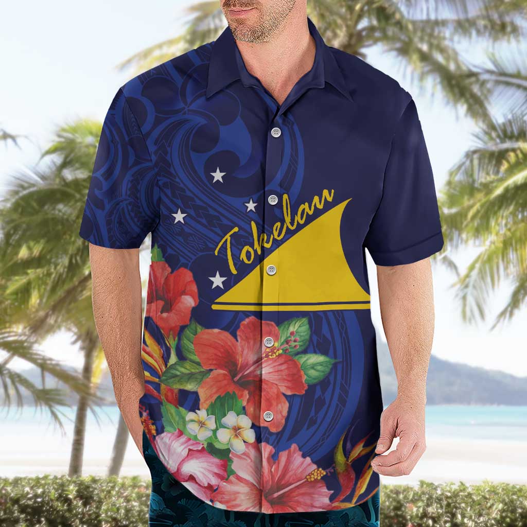 Personalised Tokelau Tropical Hibiscus Hawaiian Shirt With Polynesian Plumeria Tattoo LT9 - Polynesian Pride