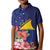 Personalised Tokelau Tropical Hibiscus Kid Polo Shirt With Polynesian Plumeria Tattoo