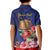 Personalised Tokelau Tropical Hibiscus Kid Polo Shirt With Polynesian Plumeria Tattoo