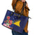 Personalised Tokelau Tropical Hibiscus Leather Tote Bag With Polynesian Plumeria Tattoo