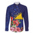 Personalised Tokelau Tropical Hibiscus Long Sleeve Button Shirt With Polynesian Plumeria Tattoo