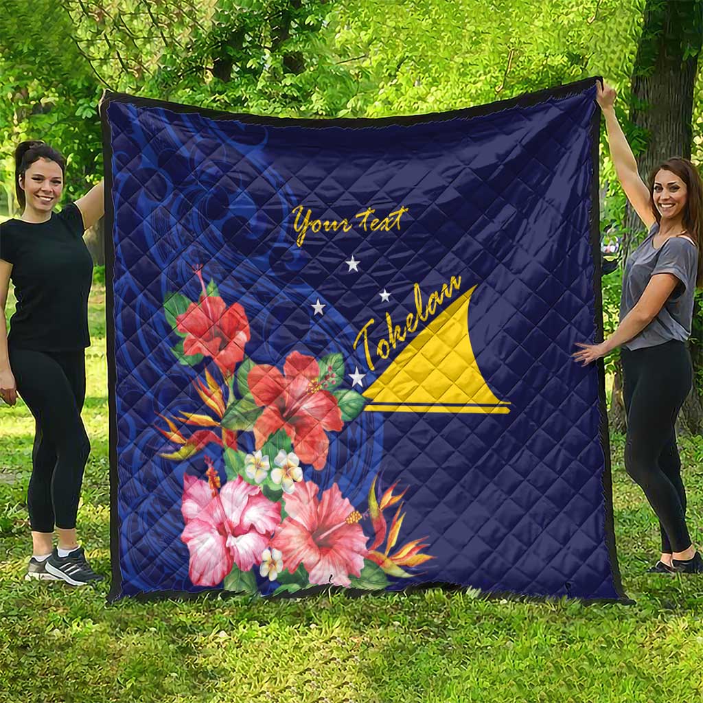 Personalised Tokelau Tropical Hibiscus Quilt With Polynesian Plumeria Tattoo LT9 - Polynesian Pride