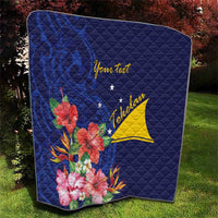 Personalised Tokelau Tropical Hibiscus Quilt With Polynesian Plumeria Tattoo LT9 - Polynesian Pride