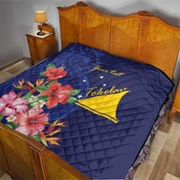 Personalised Tokelau Tropical Hibiscus Quilt With Polynesian Plumeria Tattoo LT9 - Polynesian Pride
