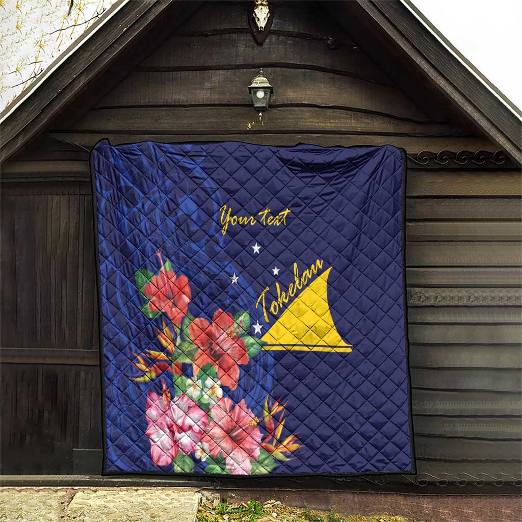 Personalised Tokelau Tropical Hibiscus Quilt With Polynesian Plumeria Tattoo LT9 - Polynesian Pride