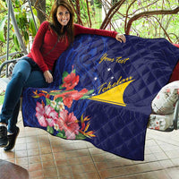 Personalised Tokelau Tropical Hibiscus Quilt With Polynesian Plumeria Tattoo LT9 - Polynesian Pride