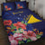 Personalised Tokelau Tropical Hibiscus Quilt Bed Set With Polynesian Plumeria Tattoo