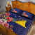 Personalised Tokelau Tropical Hibiscus Quilt Bed Set With Polynesian Plumeria Tattoo