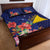 Personalised Tokelau Tropical Hibiscus Quilt Bed Set With Polynesian Plumeria Tattoo