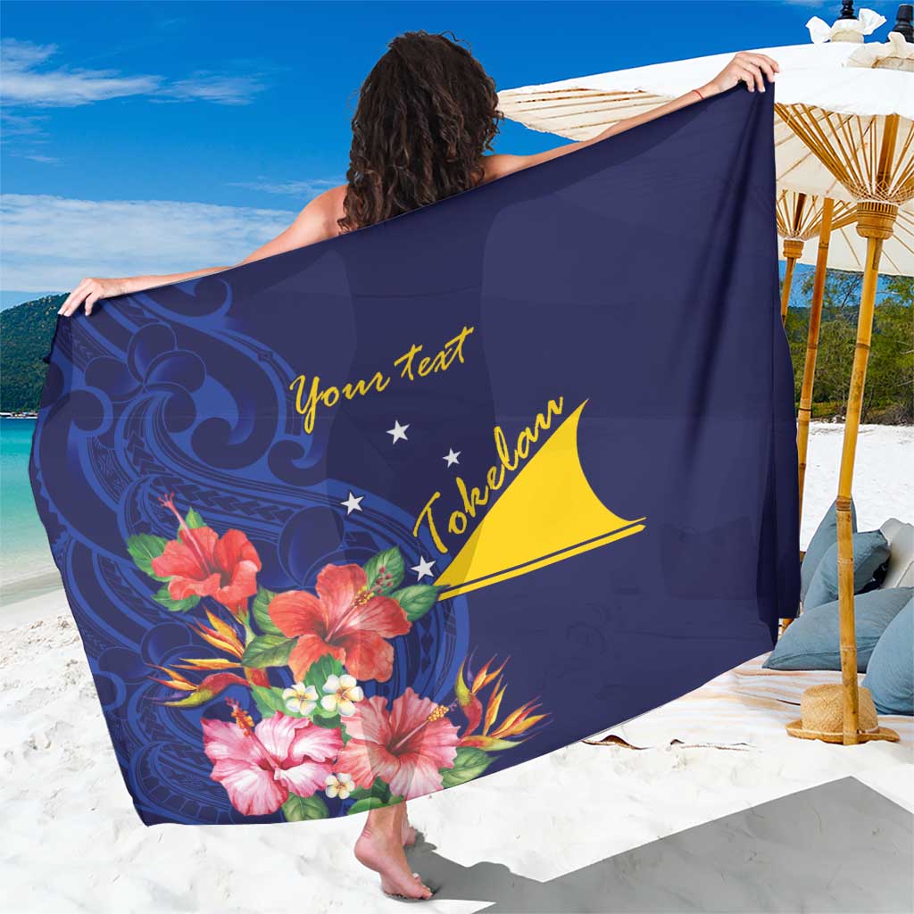 Personalised Tokelau Tropical Hibiscus Sarong With Polynesian Plumeria Tattoo