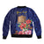 Personalised Tokelau Tropical Hibiscus Sleeve Zip Bomber Jacket With Polynesian Plumeria Tattoo